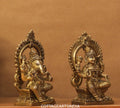 Brass Ganesh Laxmi Prabhaval 6"