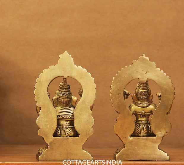 Brass Ganesh Laxmi Prabhaval 6"