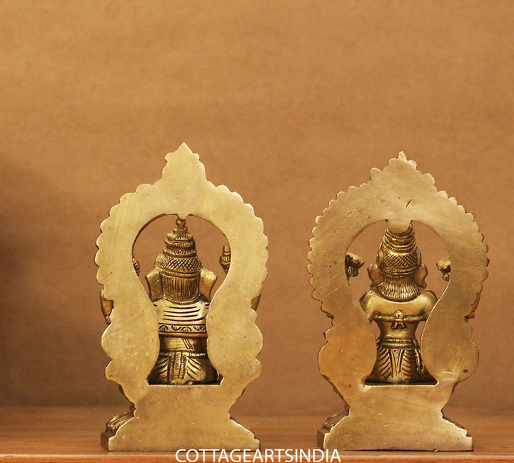 Brass Ganesh Laxmi Prabhaval 6"