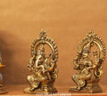 Brass Ganesh Laxmi Prabhaval 6"