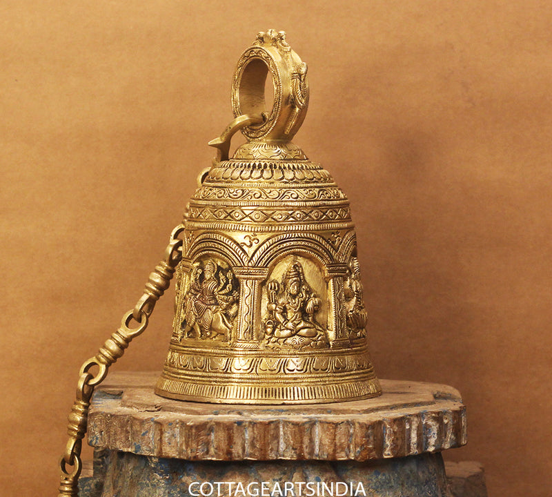 Brass God Figures Bell Big