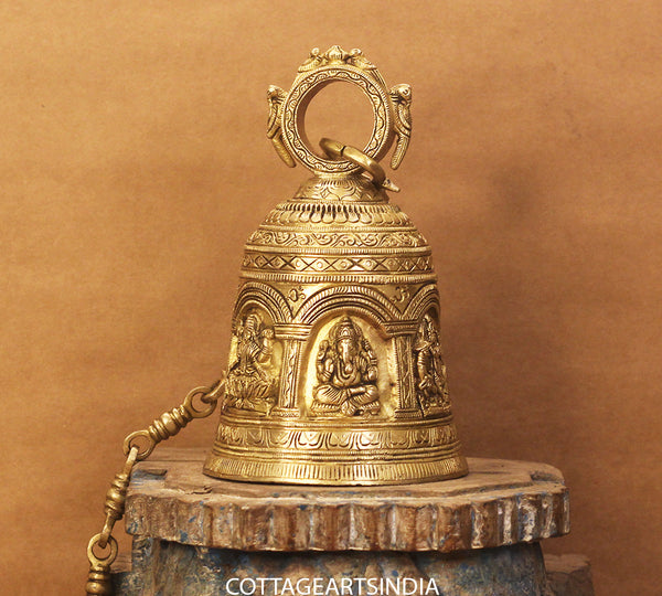 Brass God Figures Bell Big