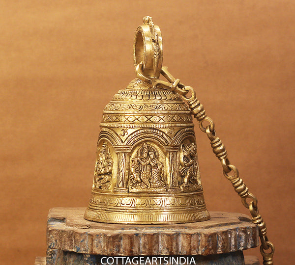 Brass God Figures Bell Big