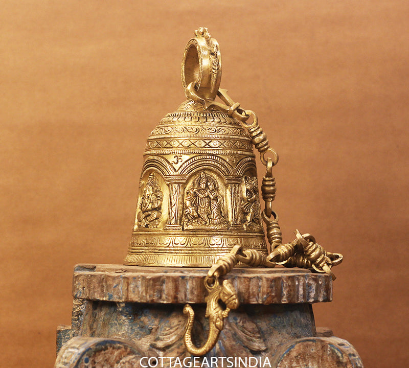 Brass God Figures Bell Big