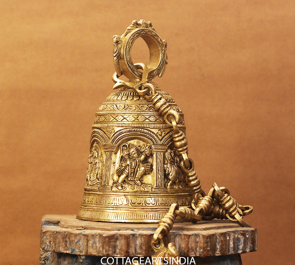 Brass God Figures Bell Big