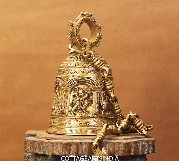 Brass God Figures Bell Big