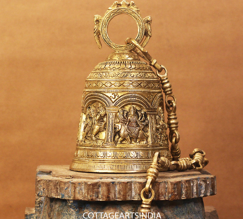 Krishna Temple Hanging Bell - Brass Statue