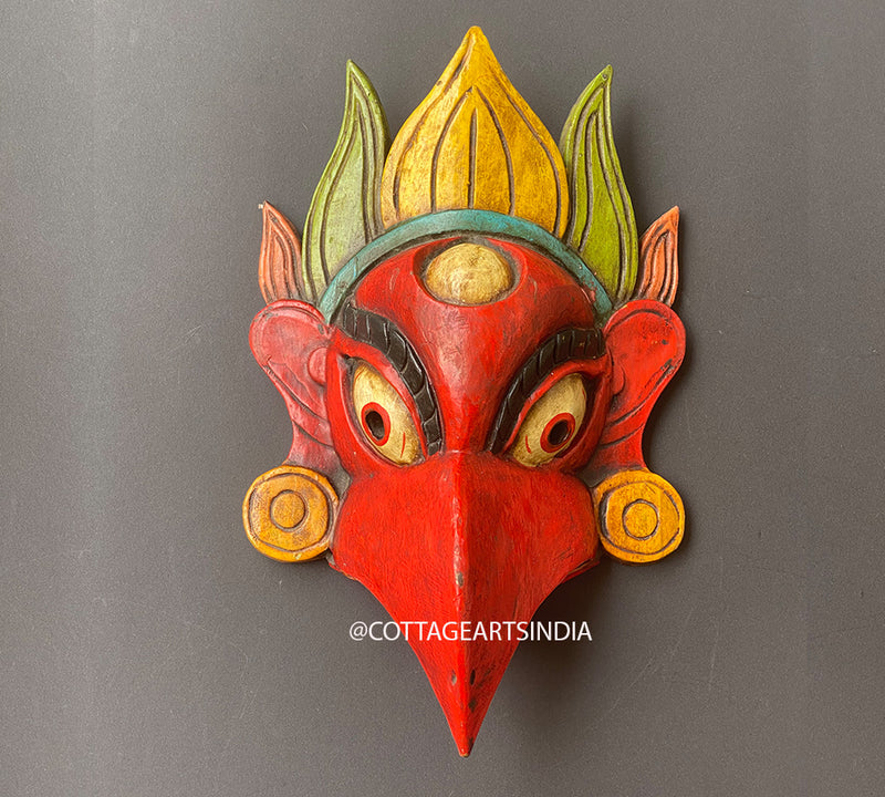 Wooden Garuda Wall Mask 12"