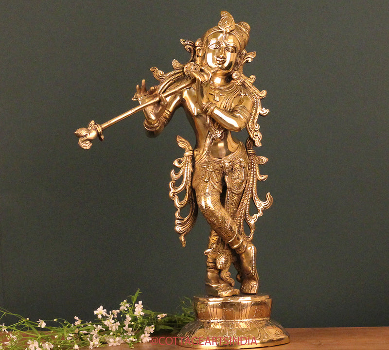 Brass Krishna 18 "