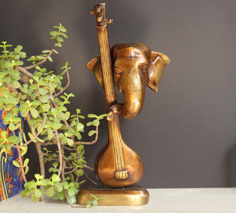 Brass Ganesha on Sitar