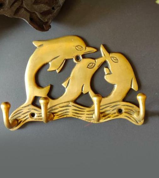 Brass Key Hanger -Coat Hooks-Dolphin