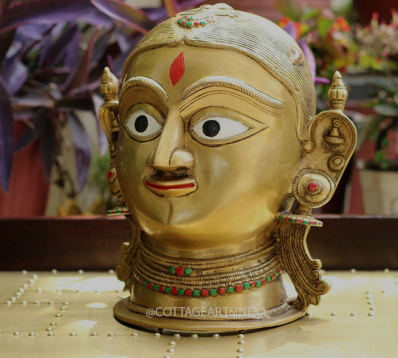 Brass Gauri Head/Mask 10"