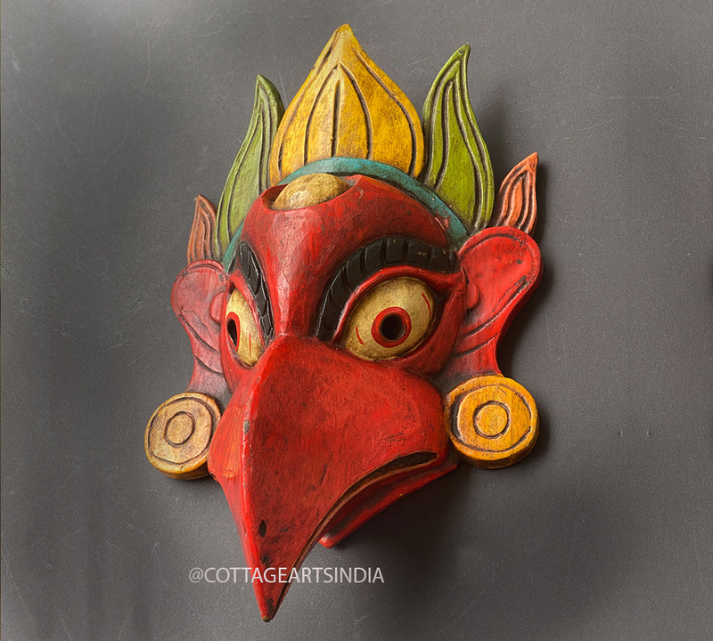 Wooden Garuda Wall Mask 12"