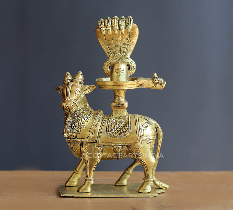 Brass Nandi with Shivalingam