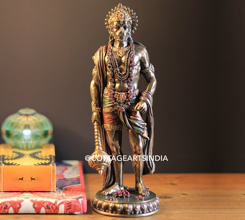 Bonded Resin Standing Hanuman 11''