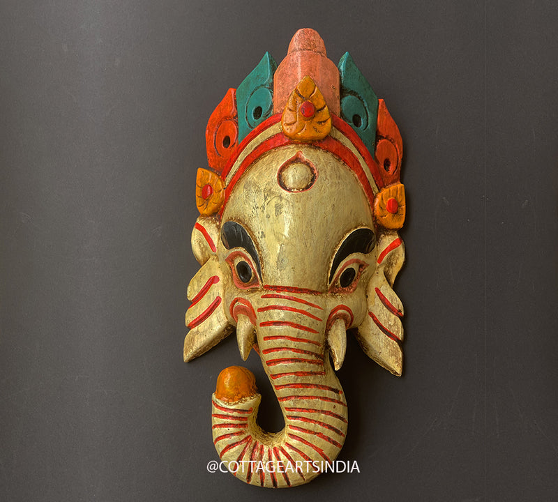 Wooden Ganesh Wall Mask 13 "
