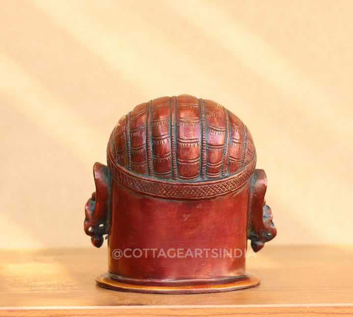Brass Shiva Mukhlingam Rustic Copper Finish