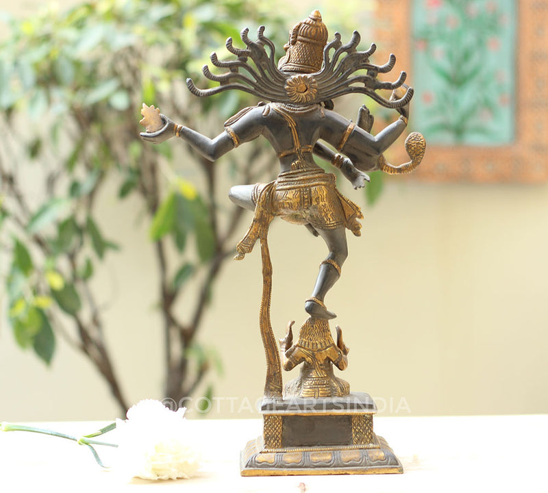 Brass Dancing Shiva in Antique Gold finish