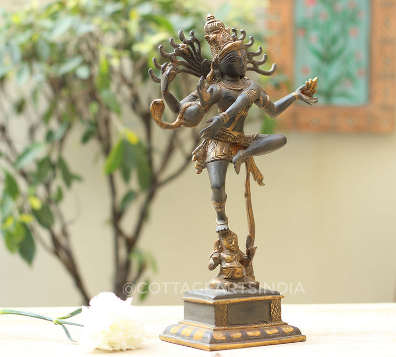 Brass Dancing Shiva in Antique Gold finish
