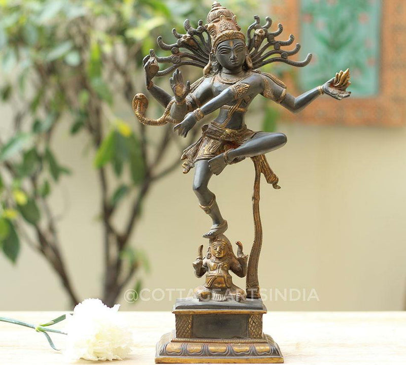 Brass Dancing Shiva in Antique Gold finish