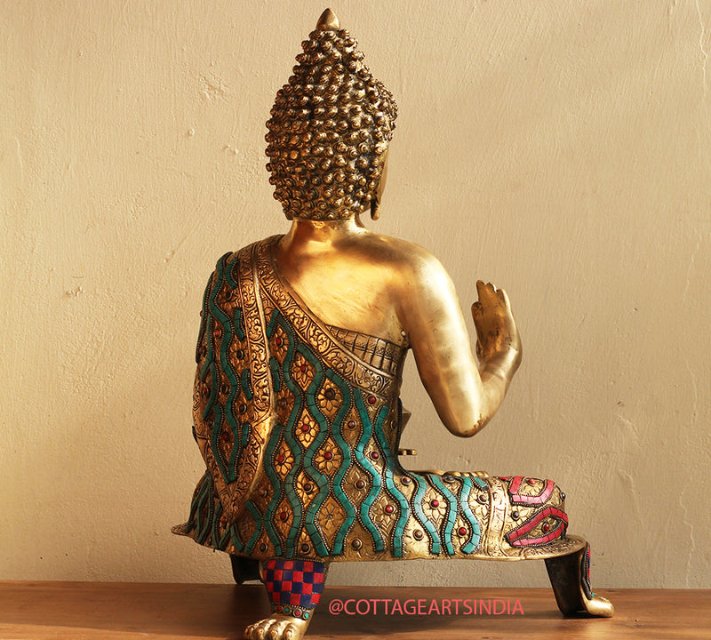Brass Buddha Stonework 20"