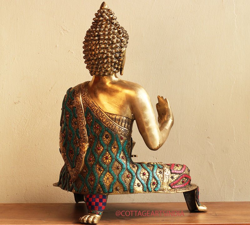 Brass Buddha Stonework 20"