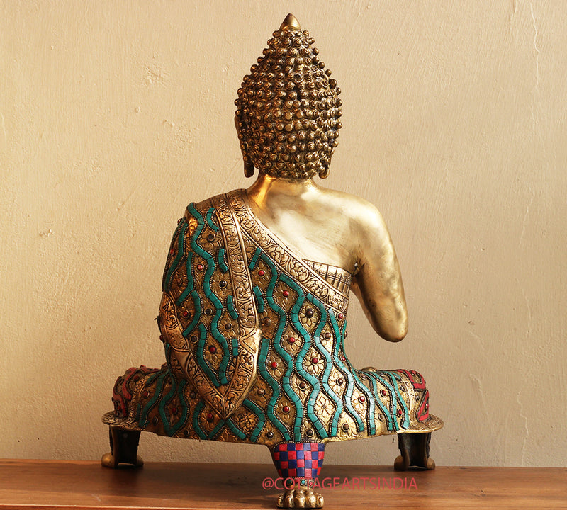 Brass Buddha Stonework 20"