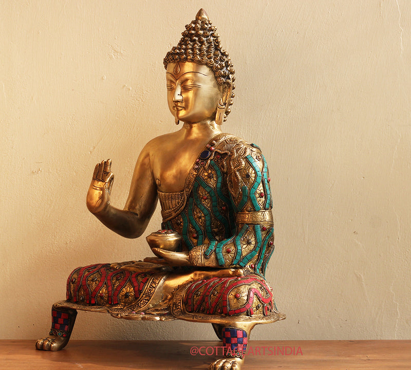 Brass Buddha Stonework 20"