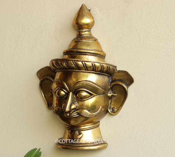 Brass Shiva Mukhlinga Wall Hanging