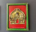Wooden Frame Brass Kirtmukha Prabhawali 8.5"