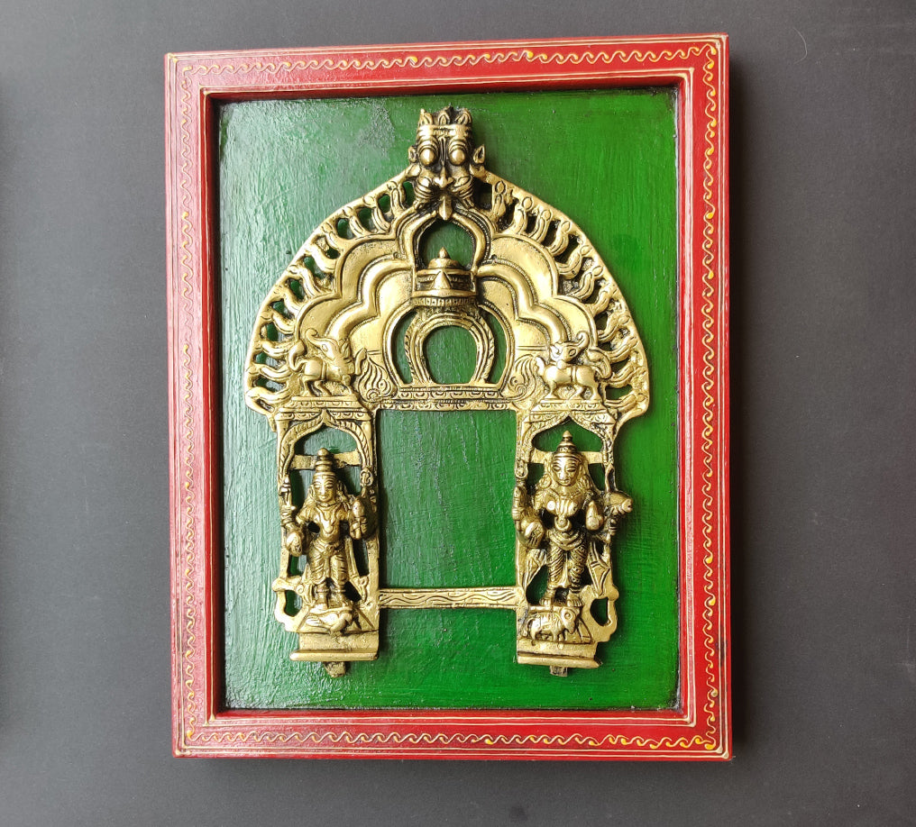 Wooden Frame Brass Prabhawali