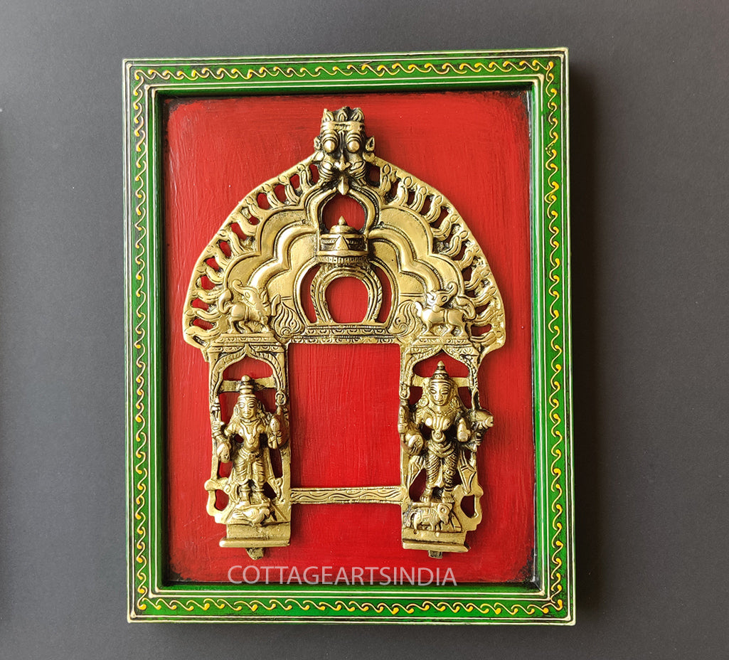 Wooden Frame Brass Prabhawali