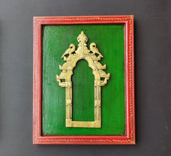 Brass Prabhawali Twin Elephant Wooden Frame