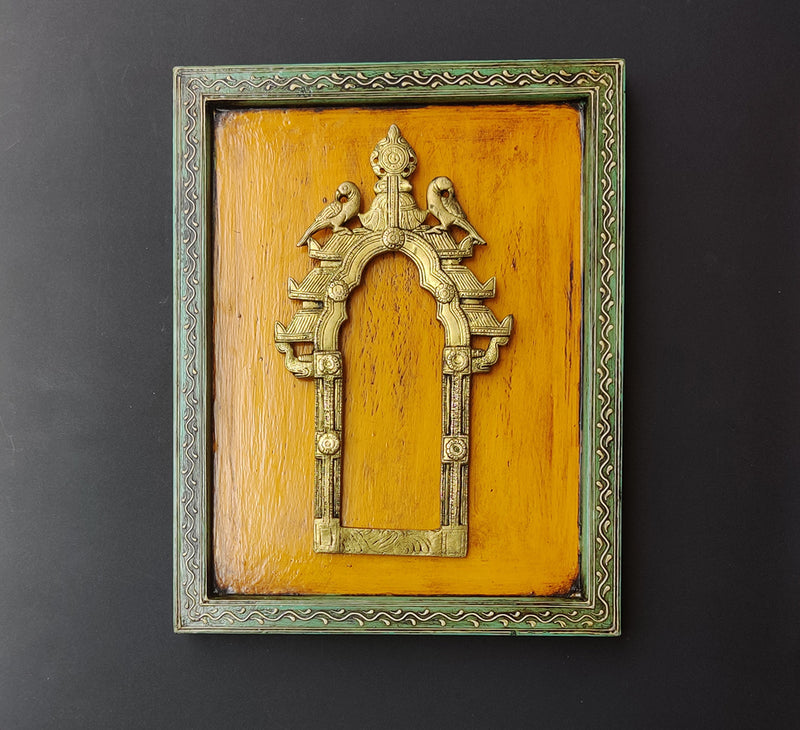 Brass Prabhawali Twin Elephant Wooden Frame