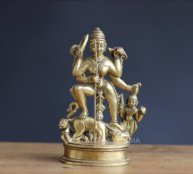 Brass Mahishasura Mardini, Goddess Durga