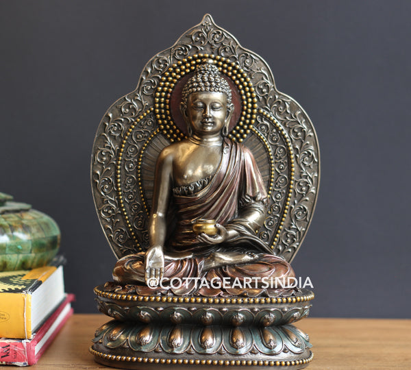 Bonded Resin Sitting Buddha 11''
