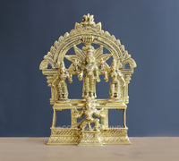 Brass Vishnu with Lakshmi, Bhudevi & Garuda 7.5 Inch | Vaishnava Sculpture