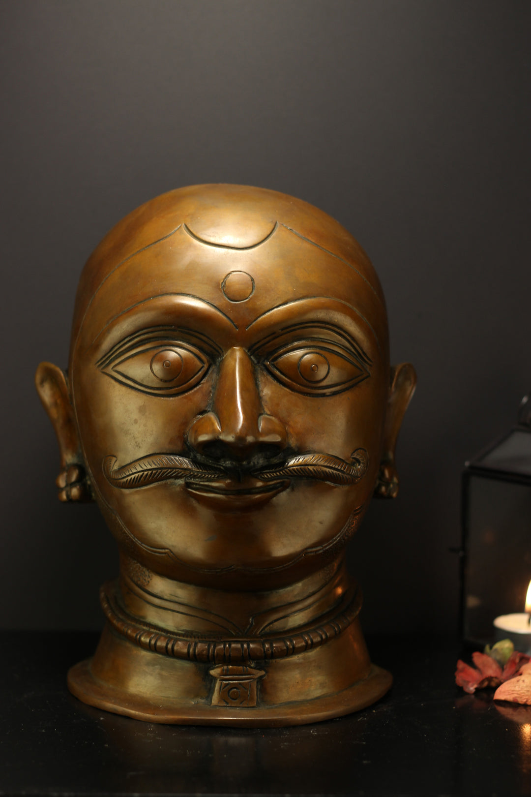 Brass Shiva Mukhlingam Face - Vintage Copper Finish