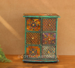 Wooden Handpainted 6-Drawers Box