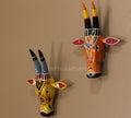 Wooden Bull Head Set of 2