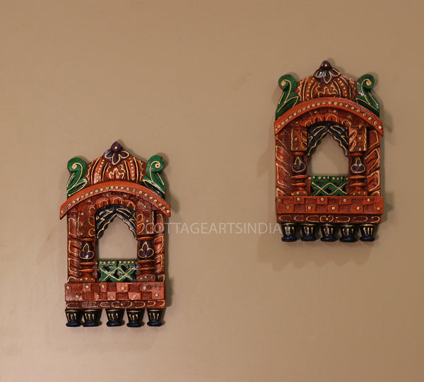 Wooden Jharokha Multicolor Set of 2