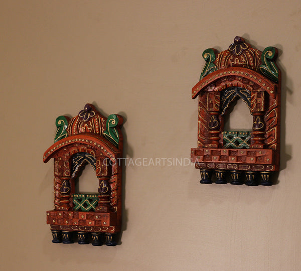 Wooden Jharokha Multicolor Set of 2