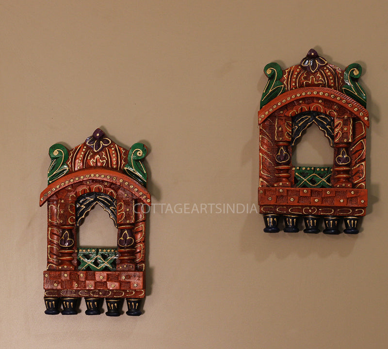 Wooden Jharokha Multicolor Set of 2