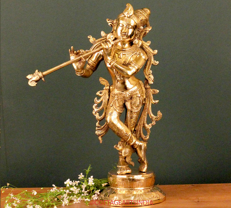 Brass Krishna 18 "