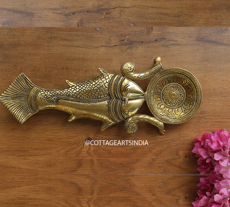 Brass Pooja Spoon Fish design