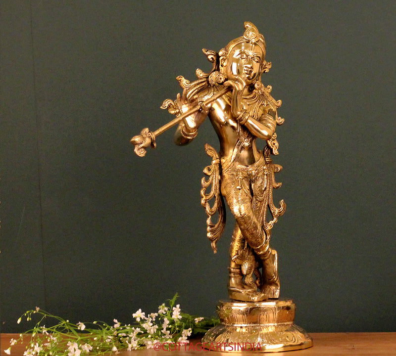 Brass Krishna 18 "