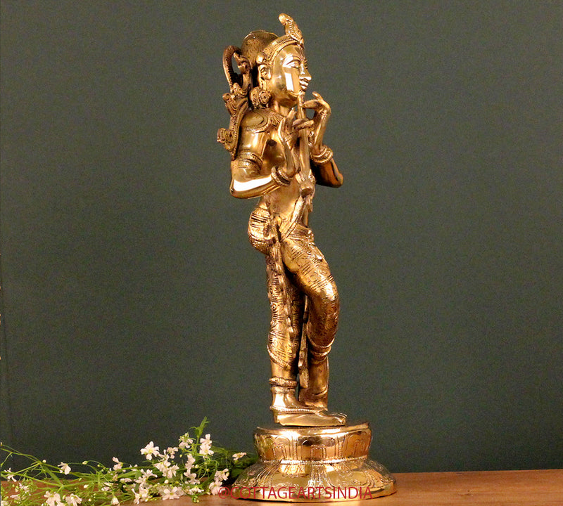 Brass Krishna 18 "