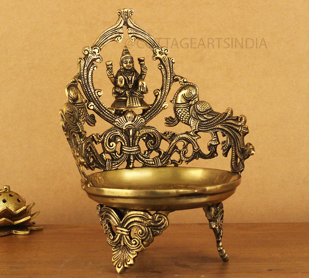 Brass Ganesha Laxmi Urli