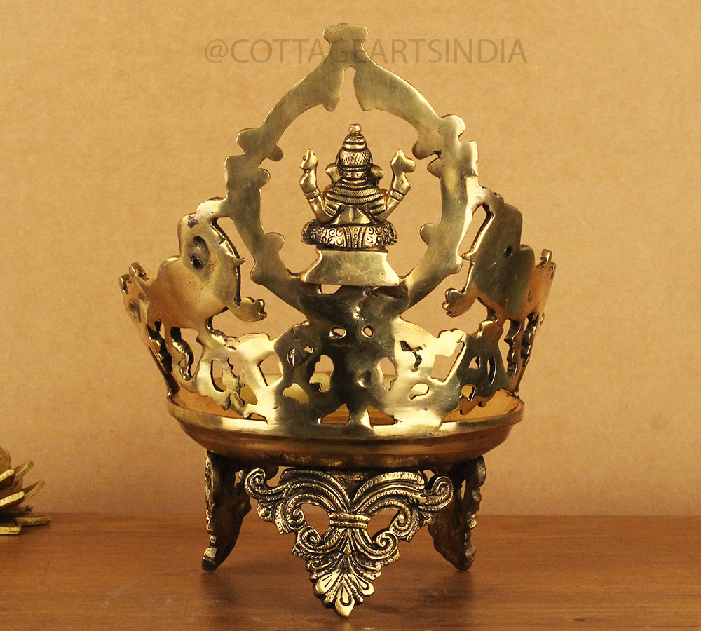 Brass Ganesha Diya Urli