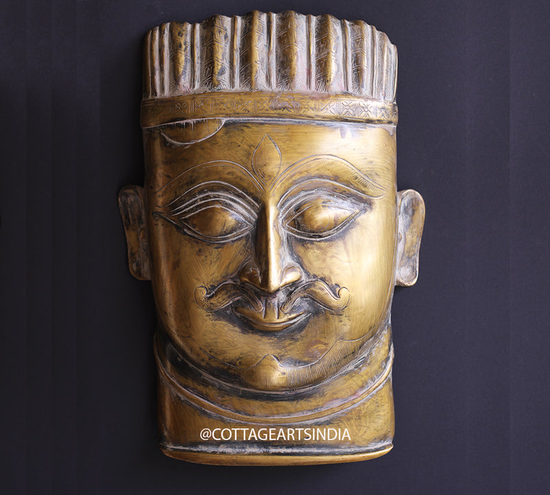 Brass Antique Finish Shiva Mask Wall hanging